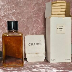 VTG Chanel No 5 Lotion 1/6 Lit 1202 Splash Perfume w Box Made in France old form